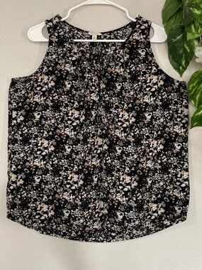 Sonoma Life+Style Tank Top XL Floral Rayon Sleeveless Blouse Boho Summer